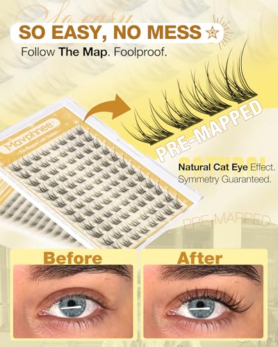 Natural Lash Clusters Kit 8-12MM Cat Eye with Glue