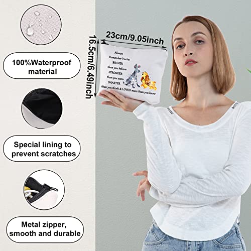 WZMPA Dog Movie Cosmetic Makeup Bag Dog Fans Gift You Are Braver Stronger Smarter Than You Think Makeup Zipper Pouch Bag (Always Lady & Dog)