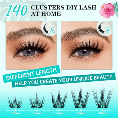 Manga Lash Clusters 140Pcs Eyelash Extensions 10-18mm