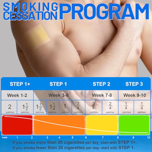 RBUGR Nicotine Patches 60 Pack Tearable Step-Down Quit Smoking