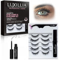 Luxillia 7-Piece Magnetic Eyelashes with Applicator & Magnetic Eyeliner Kit ? Reusable Natural Magnetic Lashes ? Easy Apply Lash Kit for Beginners ? Waterproof, Short & Dramatic Looks