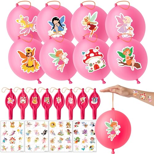 Fairy Party Favors Set - 72 Pc with Tattoos & Punch Balloons