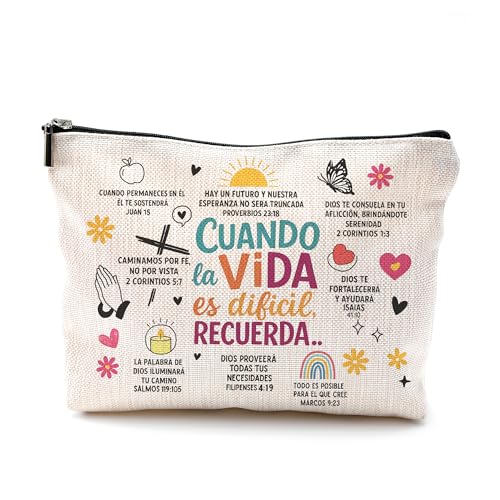 Christian Inspirational Makeup Bag - Bible Verse Cosmetic Pouch