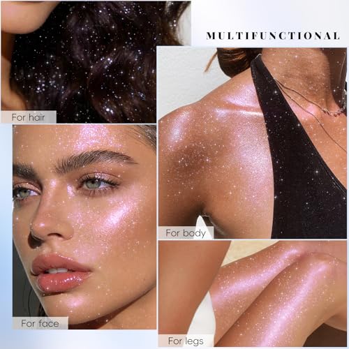 Holographic Body Glitter Spray - Light Purple Shimmer Highlighter