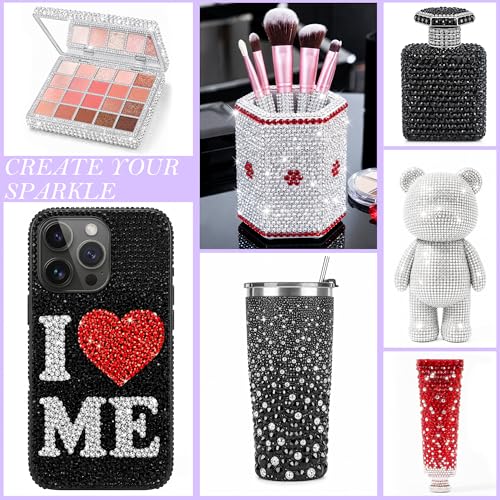 35000PCS Black Rhinestone Bedazzling Kit with Glue & Tools