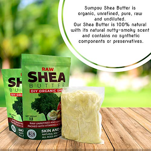 Organic Shea Butter DIY - 16 oz Unrefined, Pure, 100% Natural, Handmade and Fragrance Free | Hair and Body Butter ¡¦