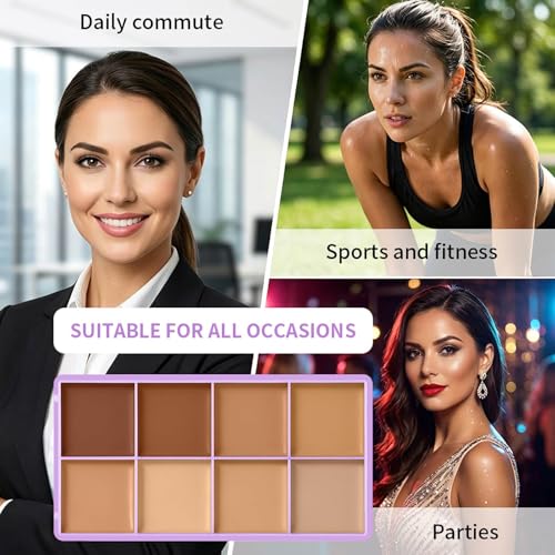 Domality 8-Color Concealer Contouring Palette for Medium to Dark Skin