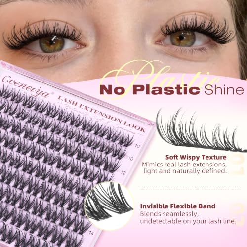 Geeneiya Wispy Lash Clusters 10-16mm C Curl DIY Extensions