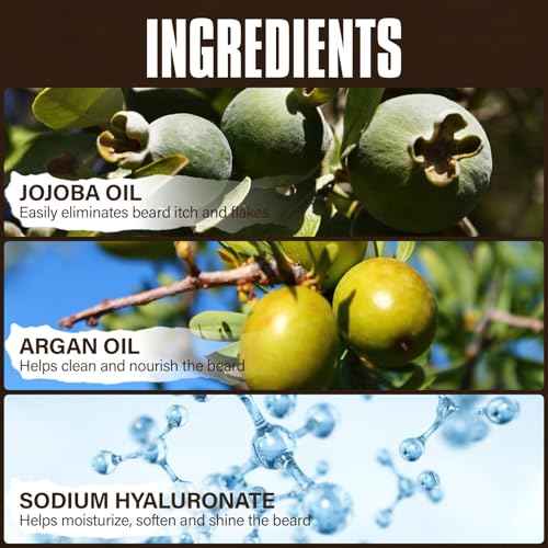 2-in-1 Beard Wash and Conditioner ? Cleanse, Hydrate & Soften Dry, Coarse Beard, Beard Shampoo for a Fuller & Healthier Beard ?Sandalwood Scent, 8.45 oz
