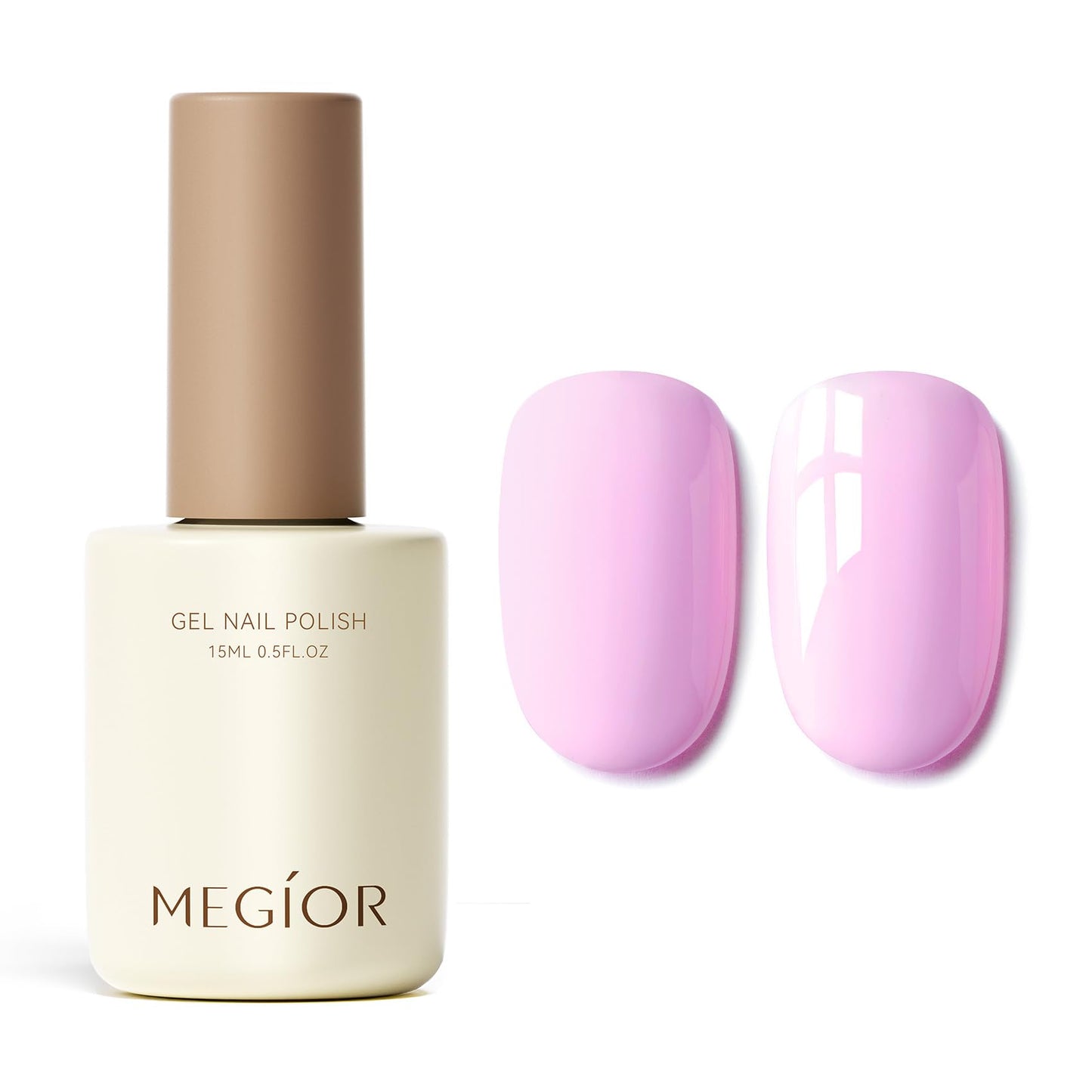 MEGIOR Pink Gel Nail Polish 15ML Cake Pop Gel Polish Soak Off UV Light Cure Gel Polish Pinkish Purple Nail Polish Gel Nail Art Manicure Salon Solid Gel 0.5Oz Gel for Girls