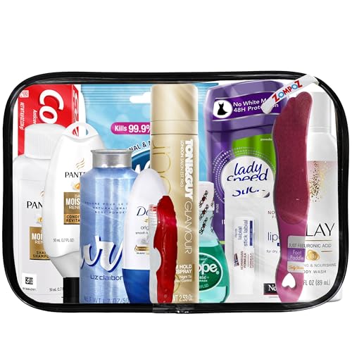 Women's Travel Toiletry Kit with 13 TSA-Compliant Essentials