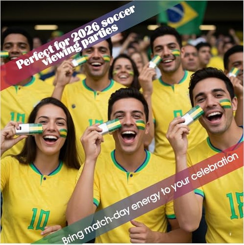 3-Pack Soccer Face Paint Stick, World Cup 2026 Flag Colors