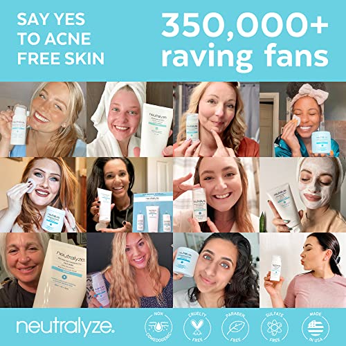 Neutralyze Moderate to Severe Acne Face Wash 2.0 - Maximum Strength 2% Mandelic Acid & 2% Salicylic Acid Facial Cleanser for Acne Prone Skin - Suitable for All Skin Types, Teens & Adults (5 FL OZ)