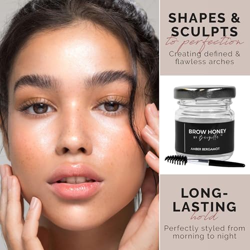 Brow Honey by Baezilla Eyebrow Gel Gift Set - Long Lasting Clear Gel With Brush & Waterproof Wax Lamination, Pack of 3