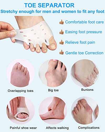 Golbylicc 4 Pairs Gel Metatarsal Pads & Toe Spacers for Bunion Relief