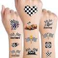 Race Car Checkered Flag Temporary Tattoos Bulk Party Favors
