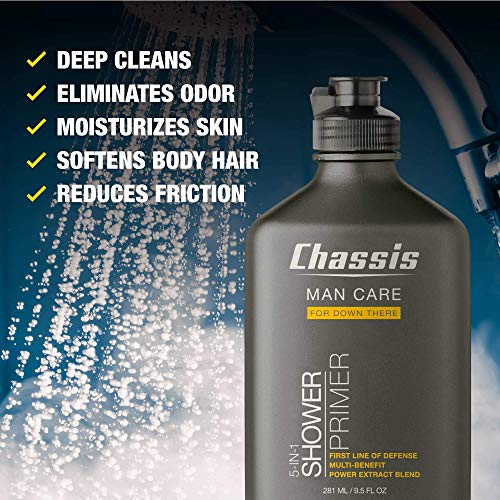 Chassis Essentials Combo - Shower Primer and Restoration Cream - Deep Cleaning Body Wash and Moisturizing Skin Protectant