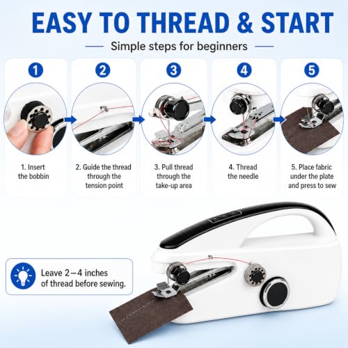 SJIJEJD Handheld Sewing Machine for Adults & Beginners - Variant B, USB Portable