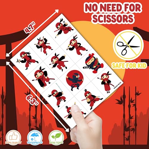 Ninja Party Favors Pack – 24 Punch Balloons & 48 Tattoos