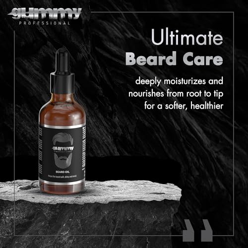 Gummy Professional Beard Oil for Men ? Lightweight Conditioning Oil Formula to Moisturize and Soften Facial Hair, Beard and Mustache ? Non Greasy Grooming Care for Daily Use ? 1.69 fl oz / 50 ml