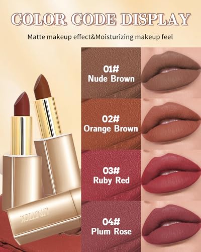 Brown Velvet Matte Lipstick - Long Lasting Waterproof Gloss