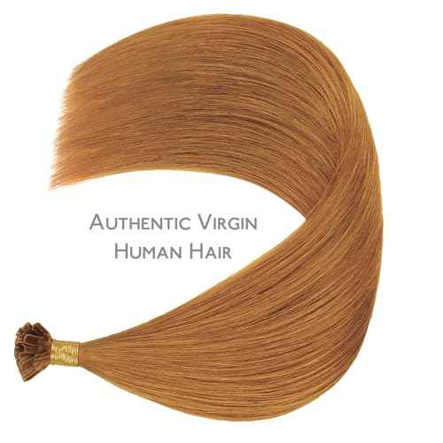 WENNALIFE U Tip Hair Extensions Real Human Hair, 50g 50s 20 Inch Auburn Ginger Remy Hair K Tip Invisible Straight Keratin Bond Hot Fusion Hair
