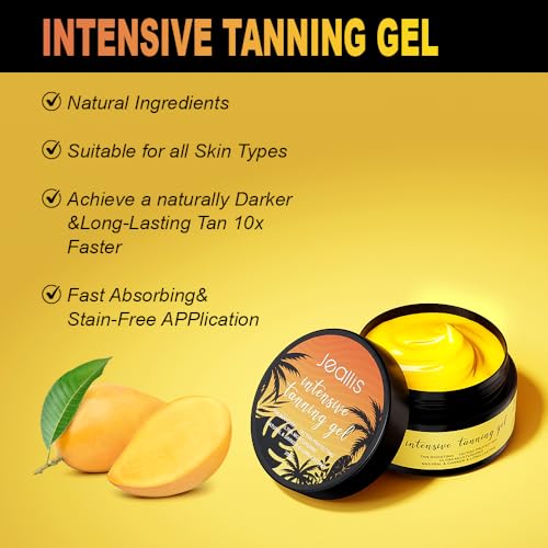 Jeallis Extreme Dark Intensive Tanning Luxe Gel Mango, Tan Accelerator for Outdoor Sun and SunBeds, Sun Butter for Natural Faster Darker Tan 6.8oz