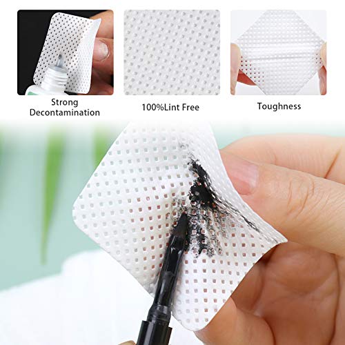 EBANKU 1200PCS Lint Free Nail Wipes Eyelash Glue Wipes, Adhesive Wipes for Lash Glue Nail Polish Remover Cotton Pads, Glue Nozzle Wipes Non-Woven Fabric Wipes Eyelash Extension Supplies