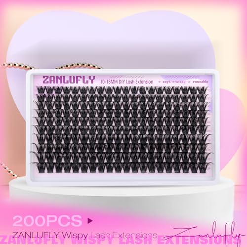 Wispy D-Curl Lash Clusters 10-18mm - 200pcs DIY Extensions
