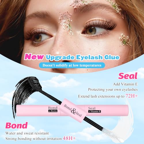 Natural Lash Extension Kit 240 Pcs Lash Clusters 10-16 MM Wispy Cluster Eyelash Extensions C Curl Individual Lashes Extensions Kit with Lash Bond and Seal and Eyelash Clusters Tweezers by Delyneph