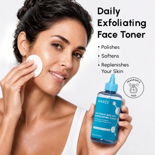 MAREE Glycolic Acid Toner 8.45 Fl Oz - Face & Body Exfoliant for Radiant Skin