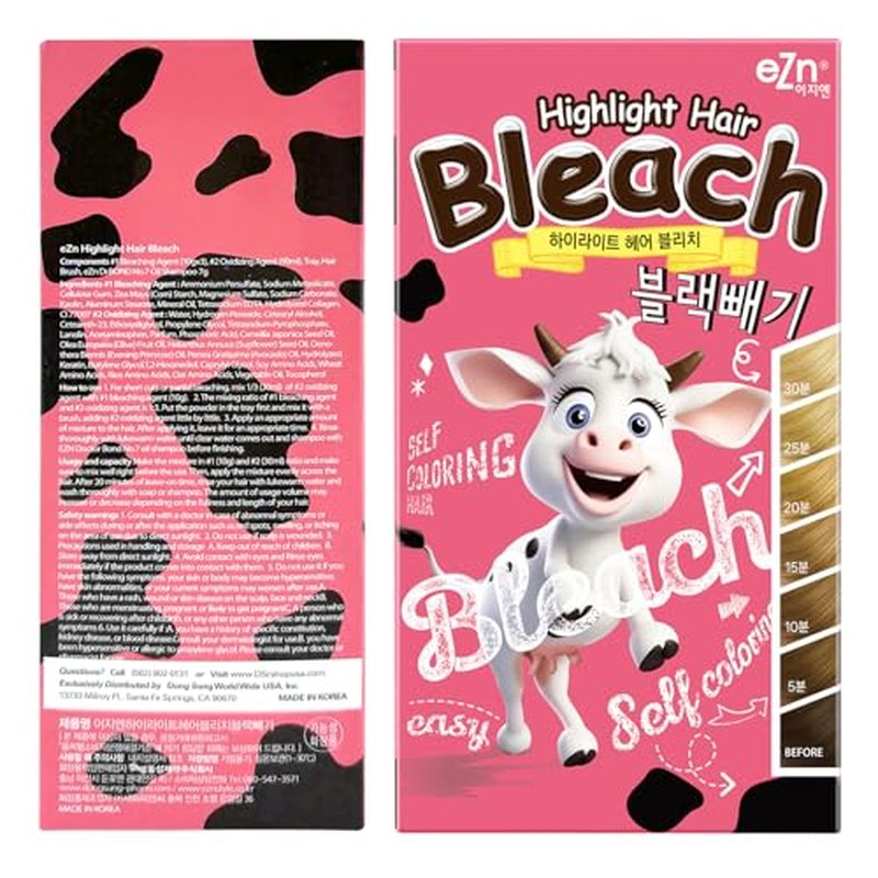eZn Highlight Hair Bleach Kit - Korean Lightener with Tray & Brush