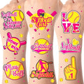 Serencatcher 144 Pcs Softball Temporary Tattoos, Softball Gifts Baseball Party Favors Tattoos Stickers Waterproof for Softball Birthday Party Decorations Softball Sports Club Team Rewards