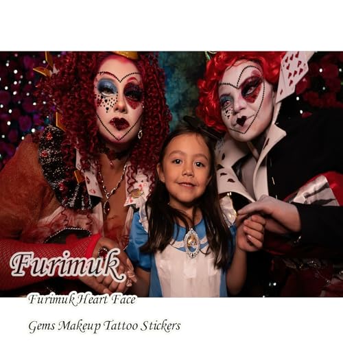 Spades A Face Gems Makeup Stickers - 2 Pack Self-Adhesive 3D Rhinestone
