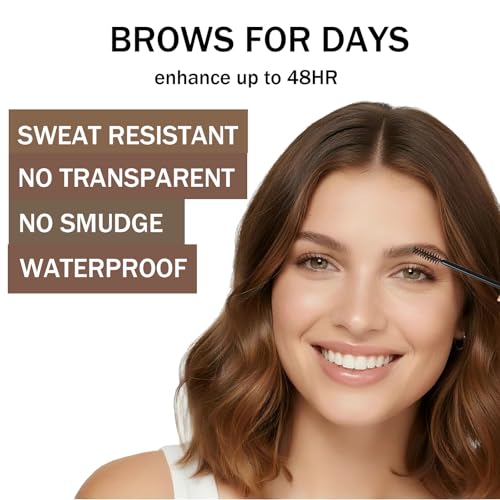 Eyebrow Gel Shapes Brow Filler Water-Resistant,Long-Lasting Cruelty-Free Locks Brow Hairs In Place (RED BROWN)
