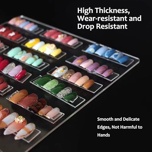 Nail Art Display Stand Acrylic Board Set with 50 Tips