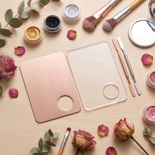 4Pcs Acrylic Makeup Palette with Spatula Set