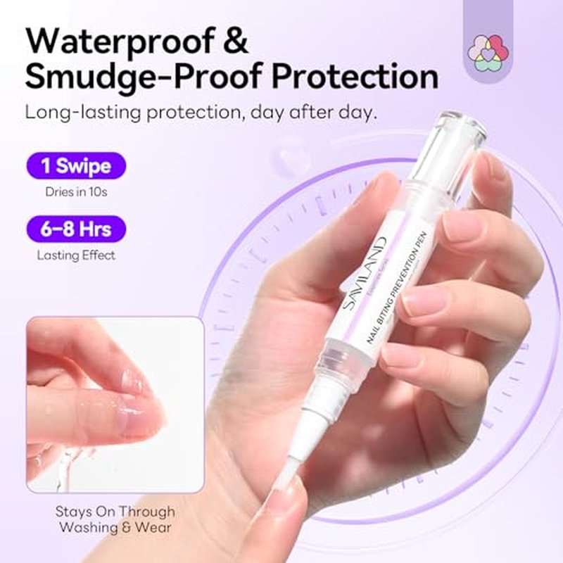 SAVILAND Nail Biting Treatment Pen for Kids & Adults - Quick Dry, Bitter Formula