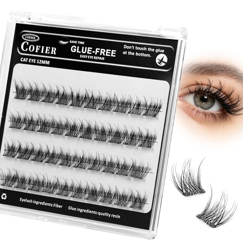 Glue-Free Lash Clusters Kit, 40Pc 12mm C Curl Wispy Eyelashes