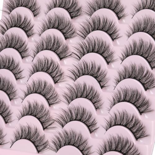 Kiromiro False Eyelashes 14mm 3D Mink Wispy Cat Eye 14 Pairs