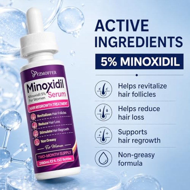 5% Minoxidil Hair Regrowth Treatment for Women - 2-Month Supply