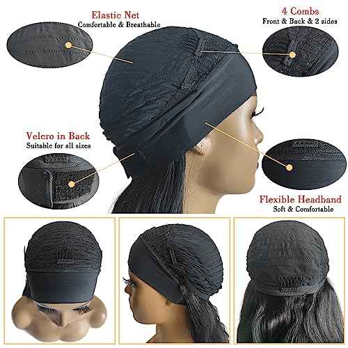 Headband Wig Human Hair Brazilian Body Wave Hair Glueless Wigs Headband Wigs for Black Women Human Hair Wear and Go Glueless Wig with Headband Natural Color Full Machine Wigs 20 inch