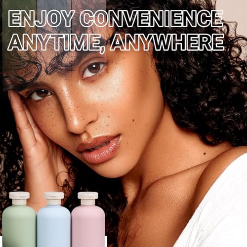 ASEVAT Leak-Proof Travel Shampoo & Conditioner Bottles Set, 3.4oz, Green, Blue, Pink