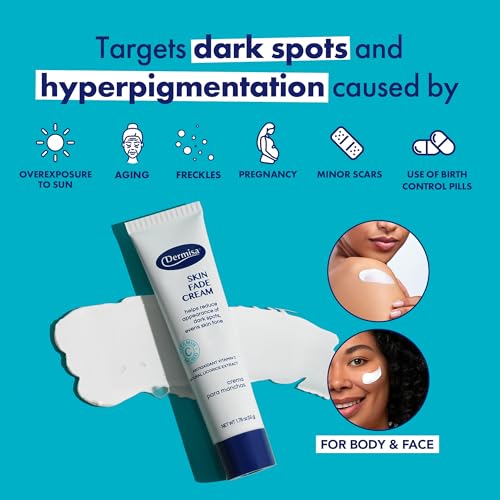Dermisa Skin Fade Cream with Vitamin C, Licorice and Emblica - Dark Spot Corrector and Face Moisturizer for Sun Spots, Age Spots and Freckles - 1.78 Oz, Pack of 1
