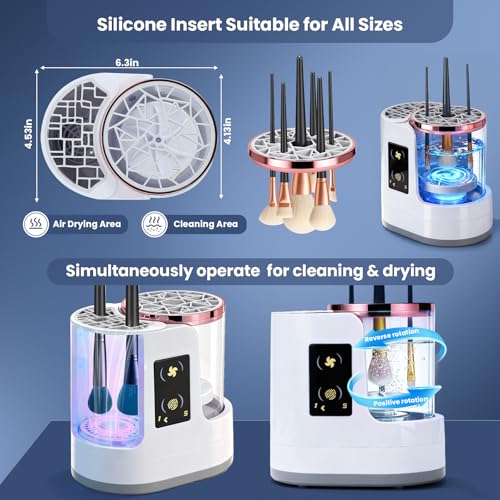Poputra Electric Makeup Brush Cleaner with Auto Dryer & Storage