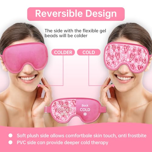 Cooling Eye Mask Reusable Gel Ice Pack for Puffy Eyes & Migraines