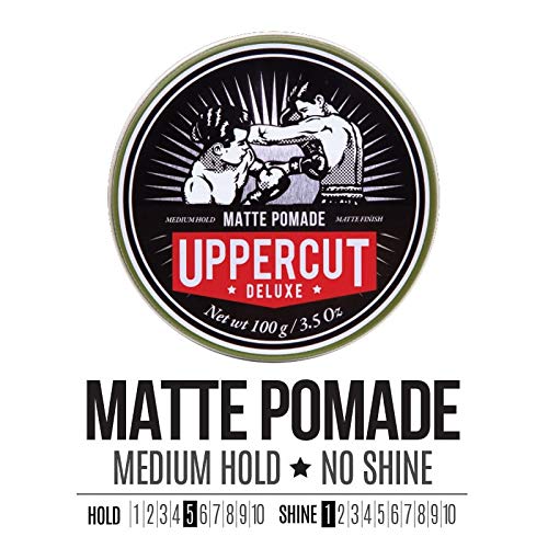 Uppercut Deluxe Matte Pomade for Men – Medium Hold, 3.5oz