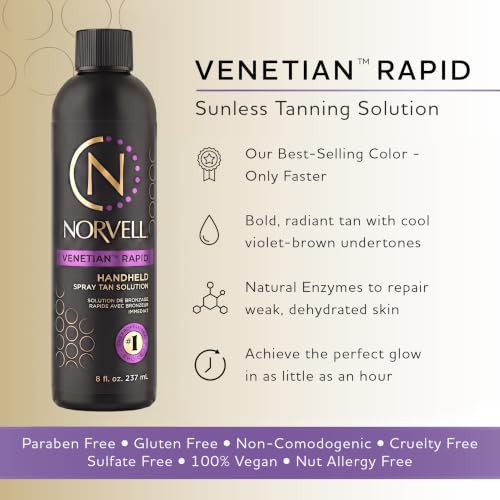 Norvell Premium Rapid Spray Tan Solution Venetian 8 fl oz - Fast DHA Bronzer