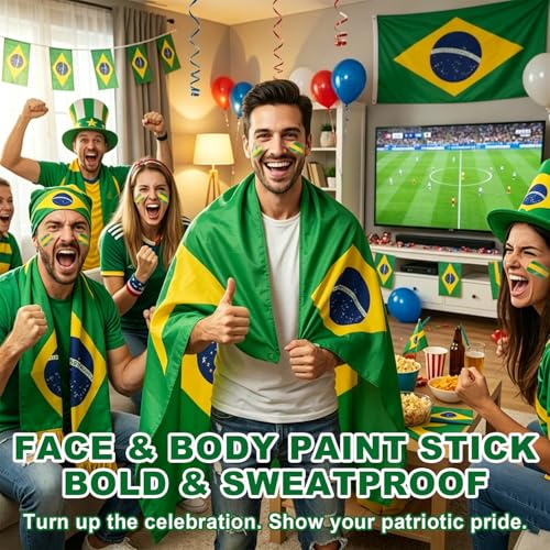 Green & Yellow Face Paint Stick for Sports & Parties