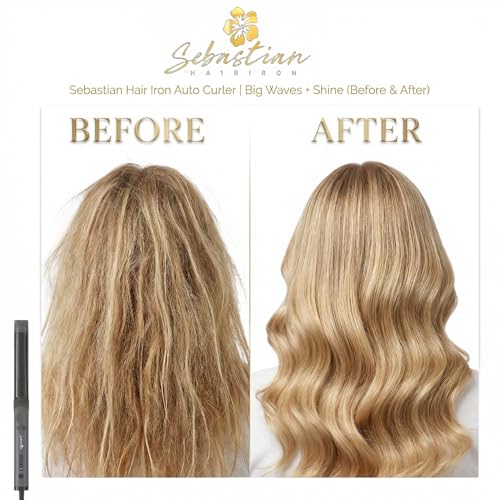 Sebastian Professional Ceramic Curling Iron - 450°F Hair Curler with Heat-Resistant Glove